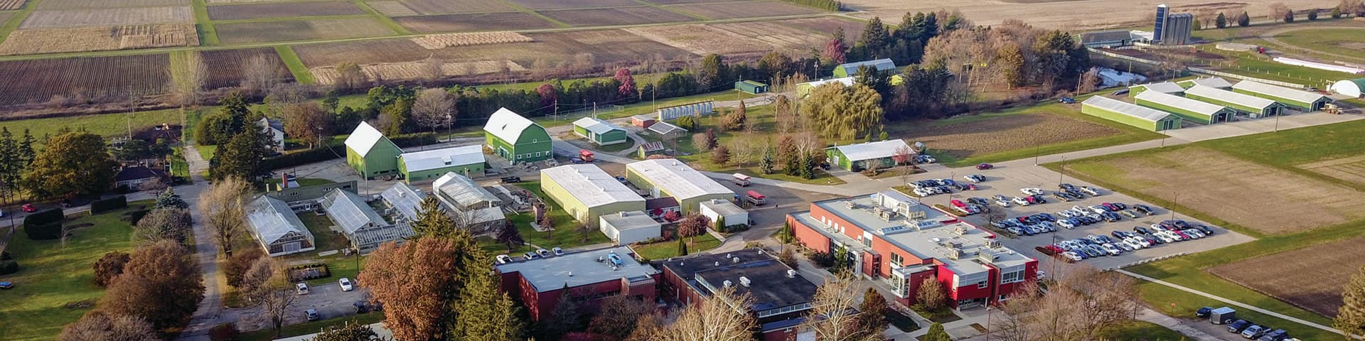 drone photo of ridgetown campus