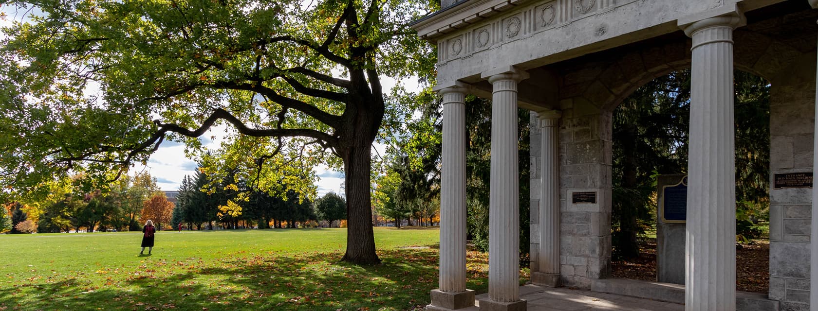 Portico on a sunny day.