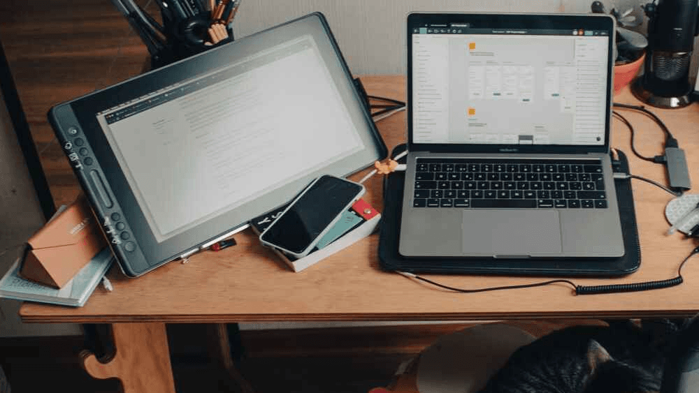 photo of a laptop on a desk