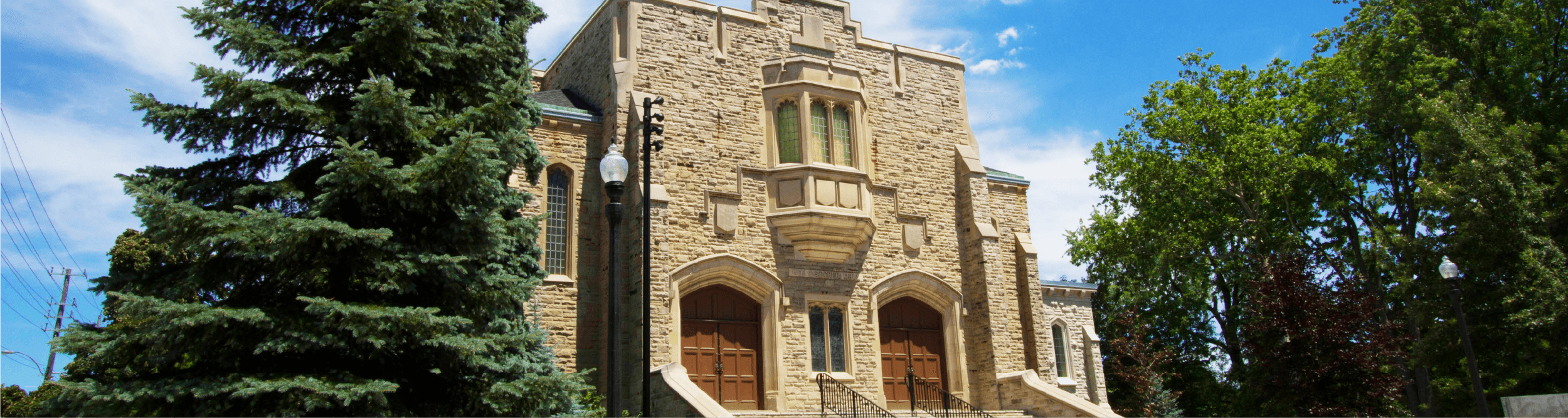 War Memorial Hall at the University of Guelph during spring time