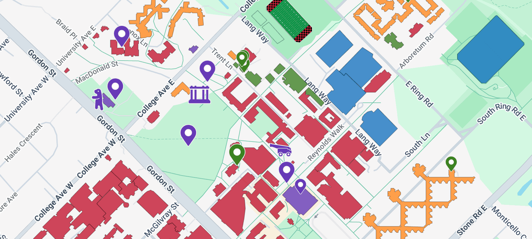 screenshot of campus map