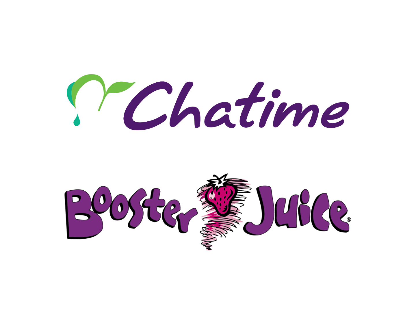 Chatime and Booster Juice Logos Stacked